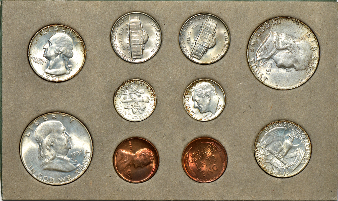 Group of Mint Sets.  1949, 1951, two 1952, two 1953, and a 1956 