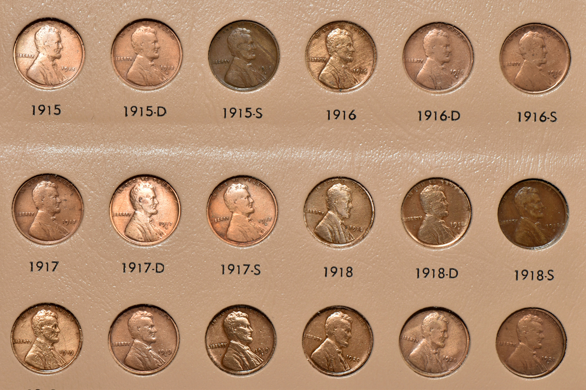 Group of 270 different Lincoln cents in a Dansco 8100 album