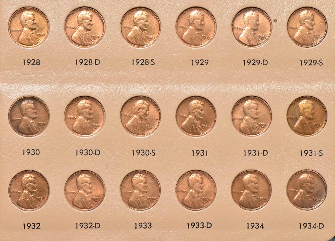 Group of 270 different Lincoln cents in a Dansco 8100 album