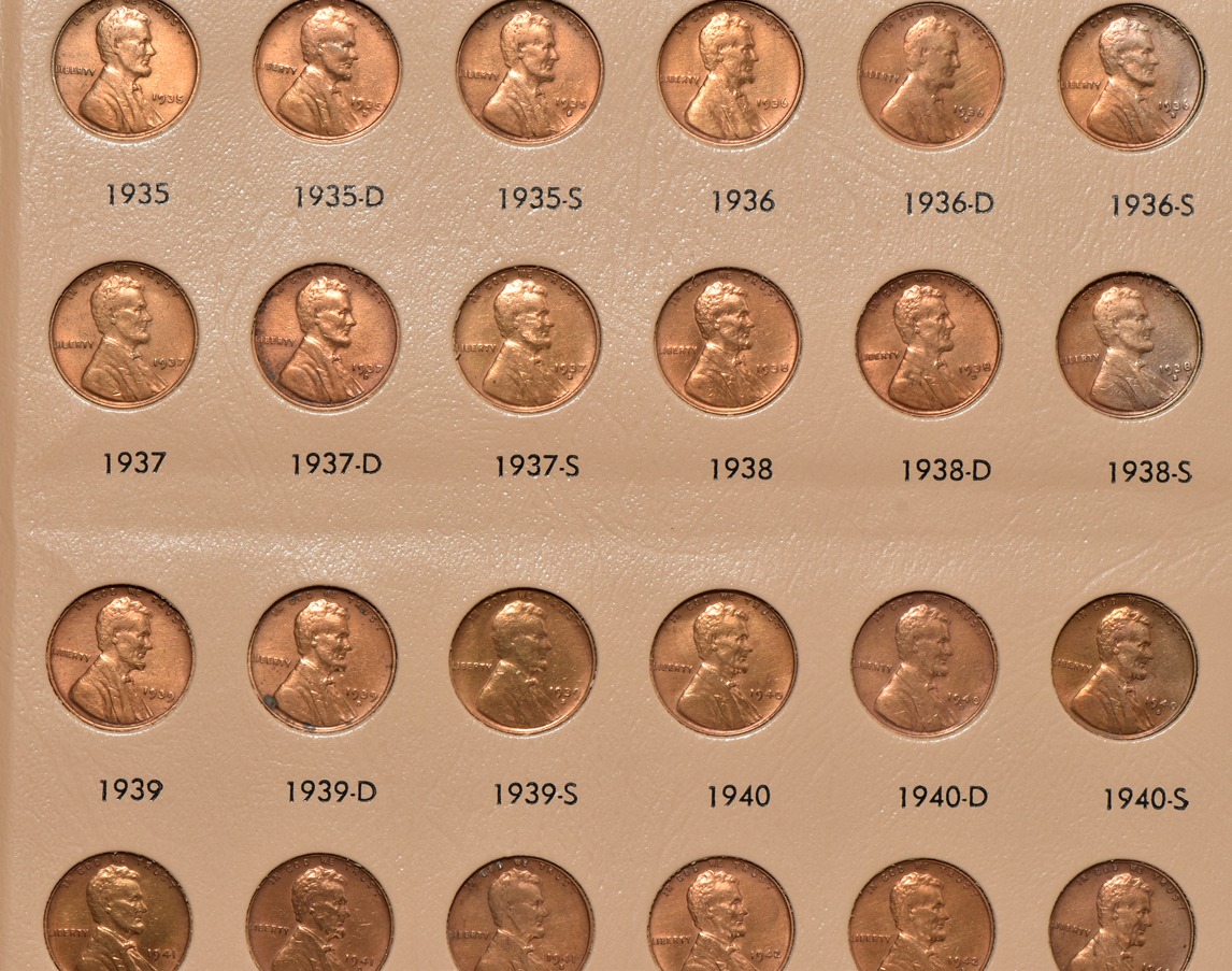 Group of 270 different Lincoln cents in a Dansco 8100 album