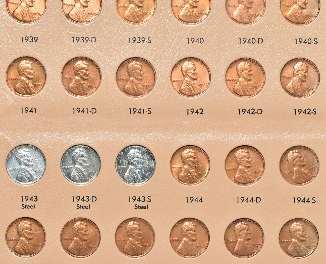 Group of 270 different Lincoln cents in a Dansco 8100 album