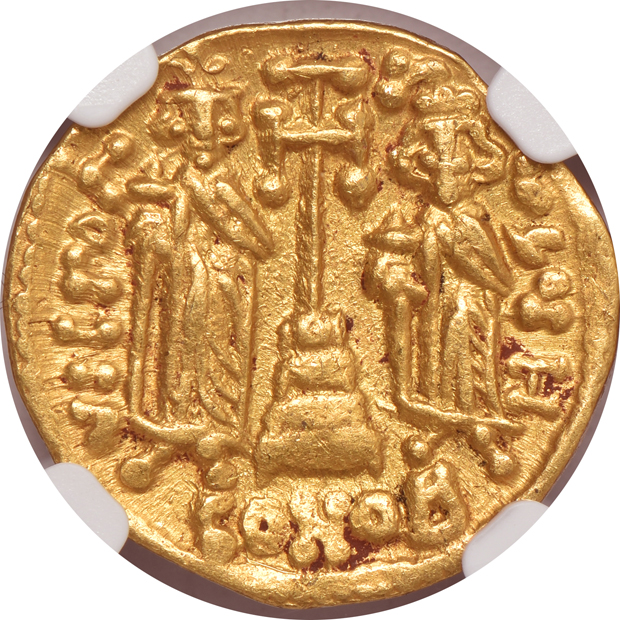 Byzantine Empire - AD 688-685 Constantine IV AV Solidus - NGC XF 4/5 + 3/5