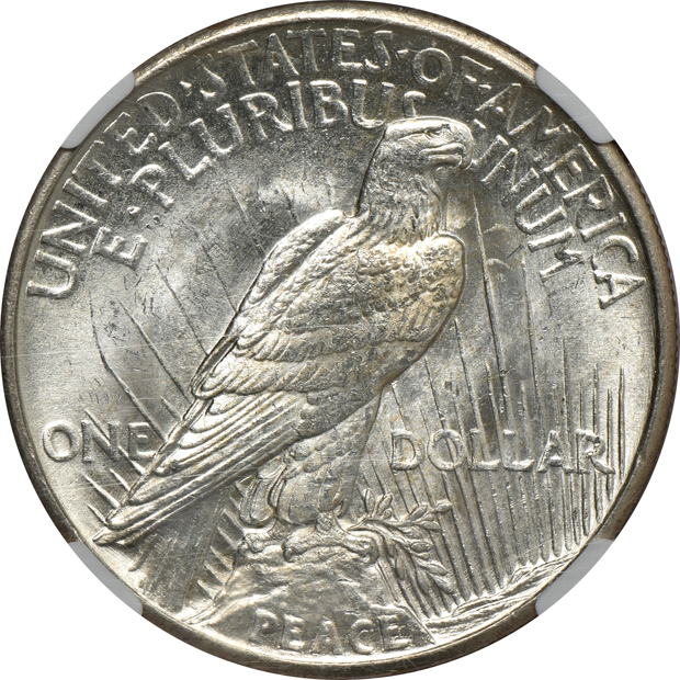1921 Peace, High Relief NGC MS-65