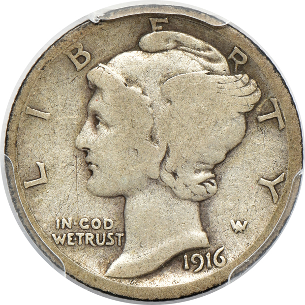 Complete collection of Mercury dimes in a Dansco 7123 album with certified key dates