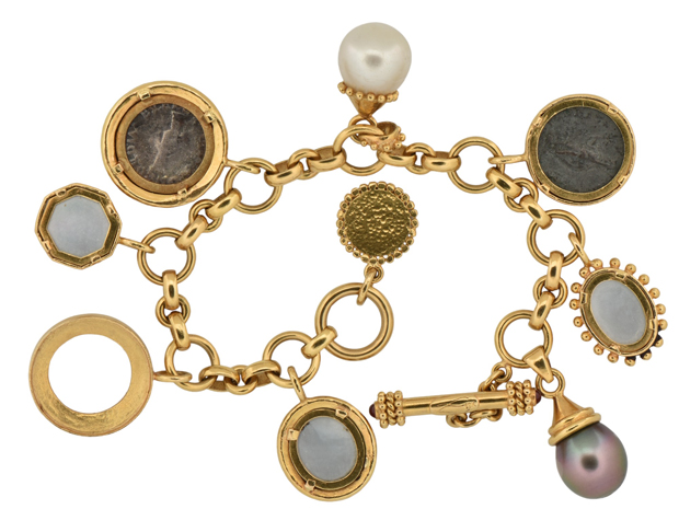 19K Yellow Gold Elizabeth Locke Charm Bracelet