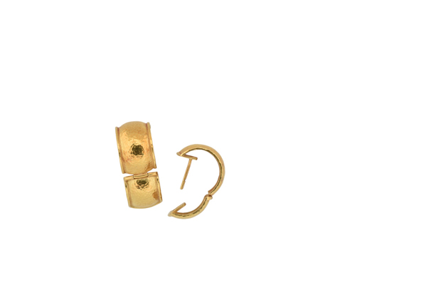 19K Yellow Gold Elizabeth Locke Hoop Earrings