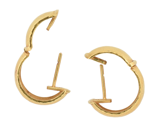 19K Yellow Gold Elizabeth Locke Hoop Earrings