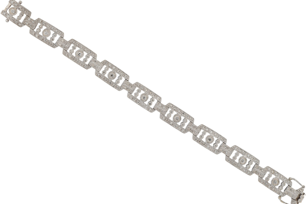 14K White Gold Diamond Bracelet 