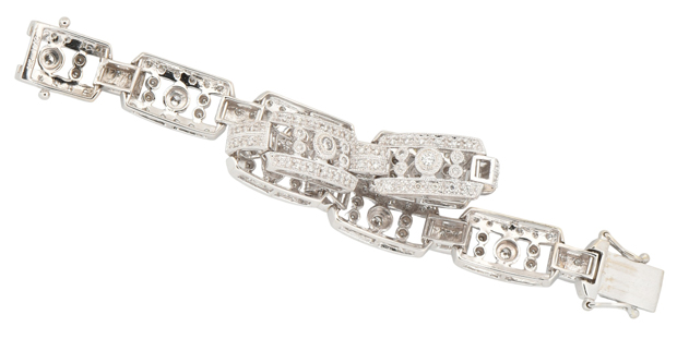 14K White Gold Diamond Bracelet 