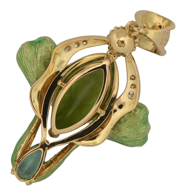 18K Yellow Gold Peridot Pendant