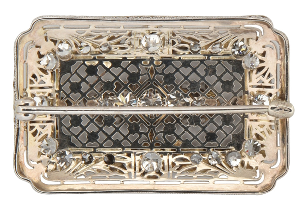 14K and Platinum Diamond Pin