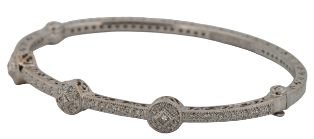 18K White Gold Charriol Bangle