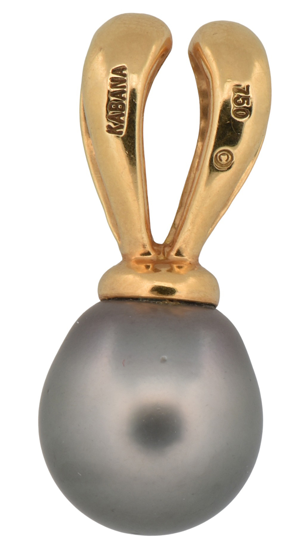 18K Yellow Gold Kabana Pearl Pendant, GIA #5222905832
