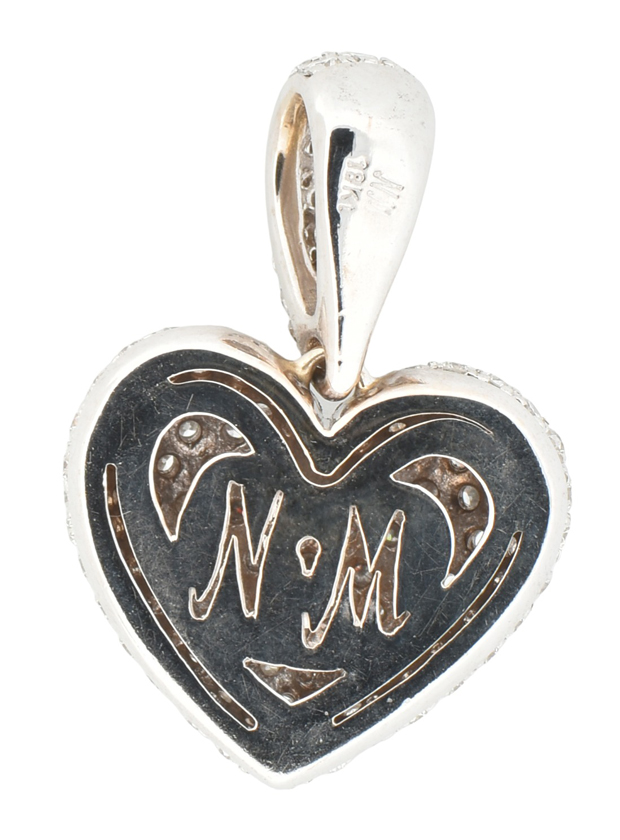 18K White Gold Diamond Heart Pendant
