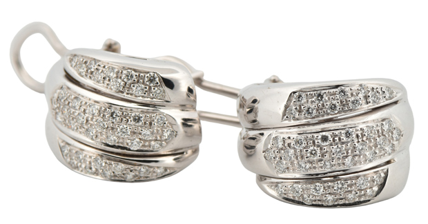 18K White Gold Diamond Earrings