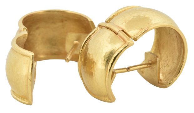 18K Yellow Gold Elizabeth Locke Hoop Earrings