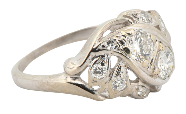 14K White Gold Diamond Ring
