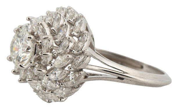 Platinum Diamond Ring with a 1.09 Carat Round Brilliant Diamond, GIA #2221575718