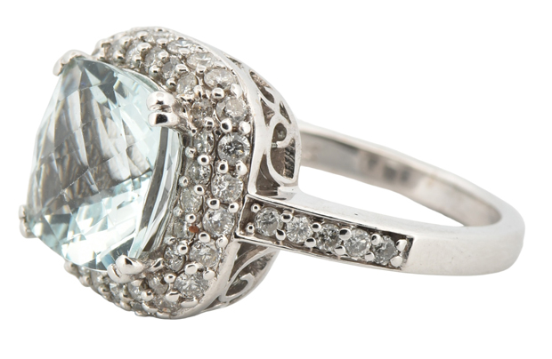 14K White Gold Effy Aquamarine Ring