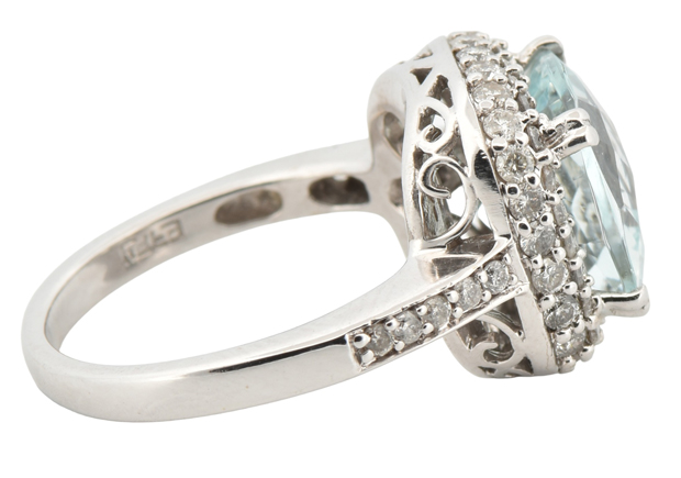 14K White Gold Effy Aquamarine Ring