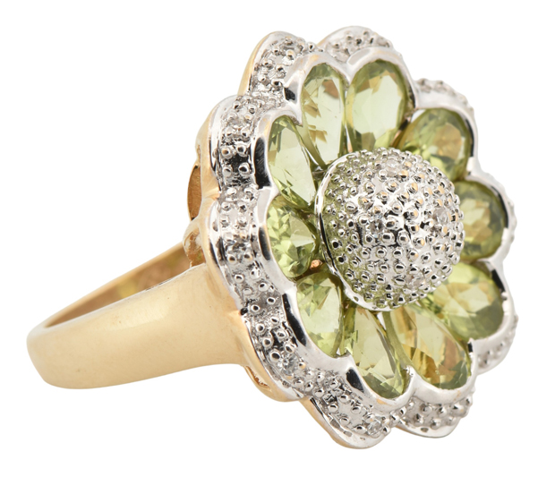 14K Two-Tone Flower Ring