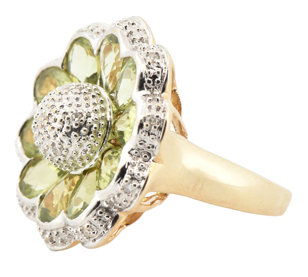 14K Two-Tone Flower Ring