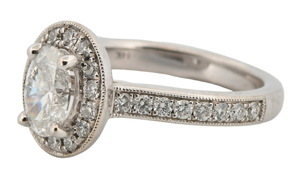 14K White Gold Diamond Ring