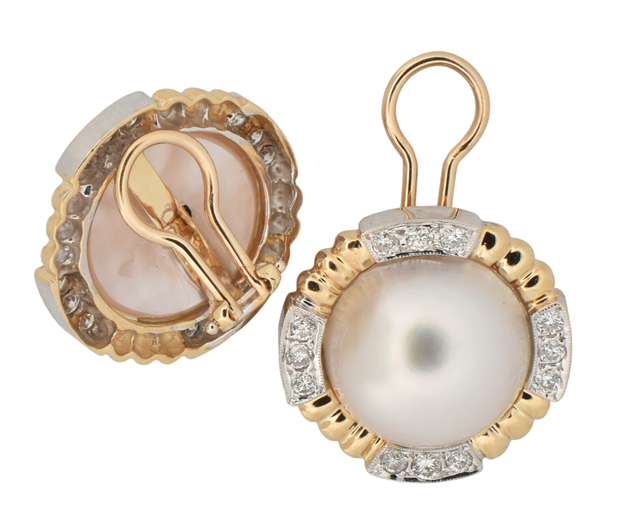 14K Mabe Pearl Earrings