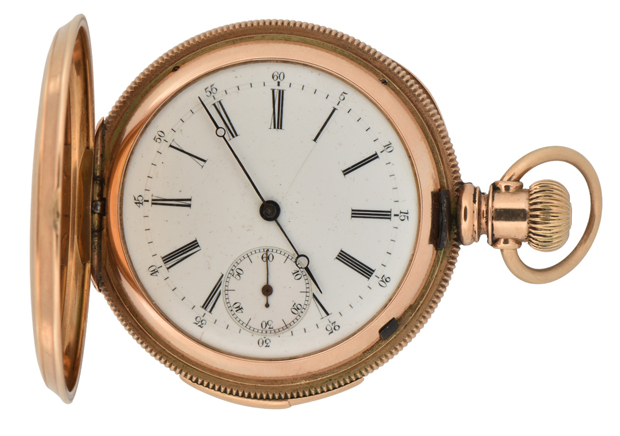 14K Yellow Gold Hunter Case Pocket Watch
