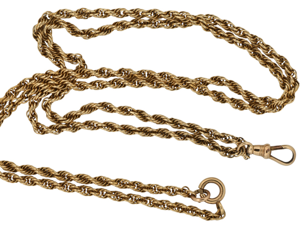 14K Yellow Gold Ladies Watch Chain 