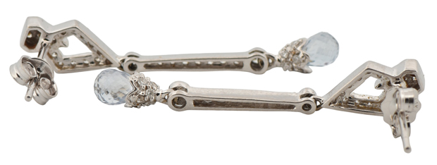14K White Gold Diamond Earrings