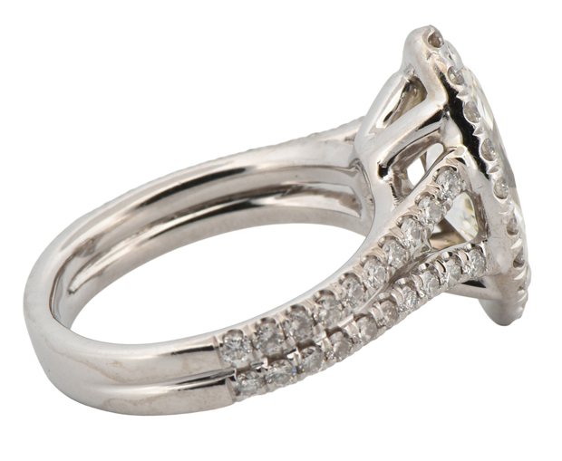 14K White Gold Diamond Ring with a 2.09 Carat Marquise Brilliant, GIA #6167901196