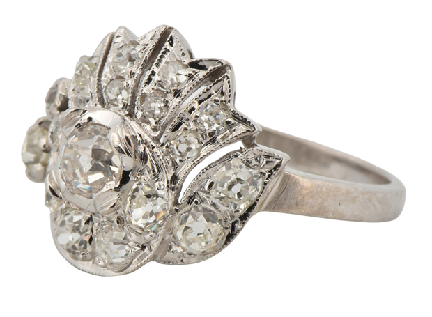 14K White Gold Diamond Ring