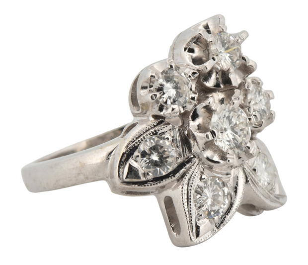 14K White Gold Diamond Ring 
