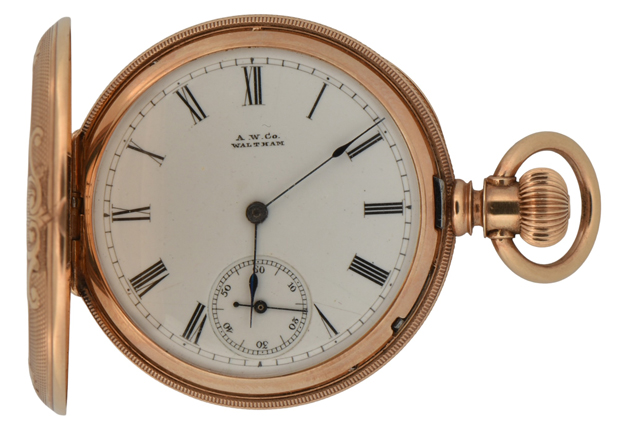 14K Yellow Gold A.W. Co. Waltham Pocket Watch 