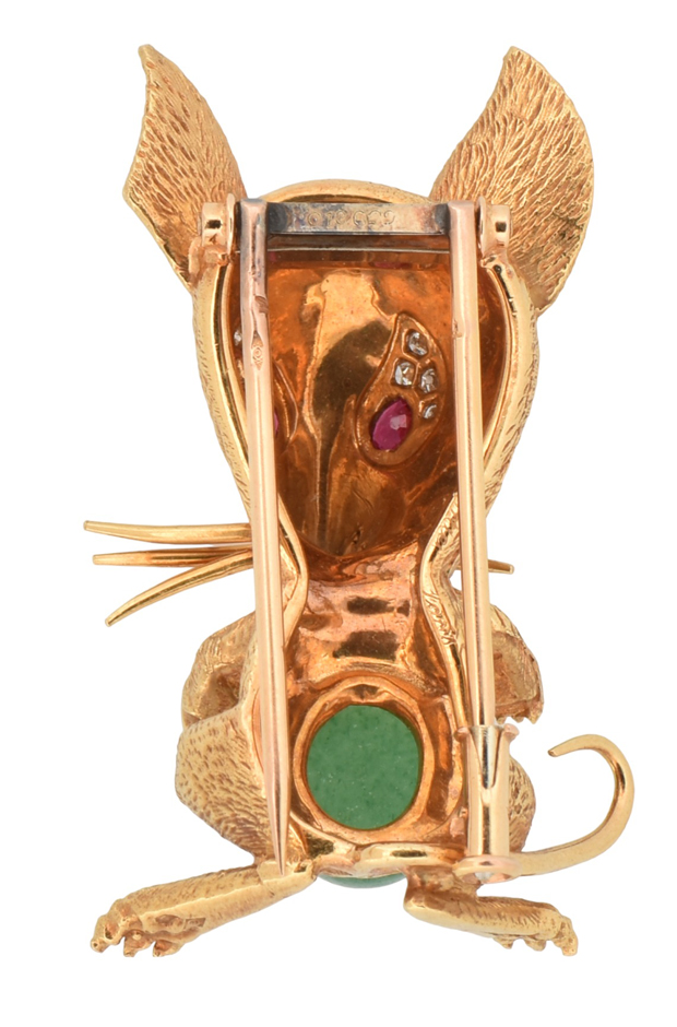 18K Yellow Gold Cartier Rat Pin