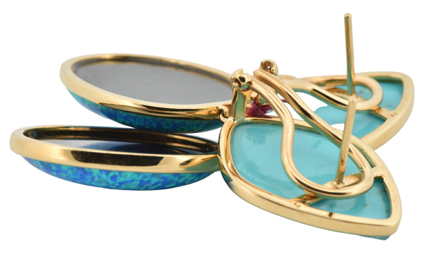 18K Yellow Gold Gemstone Earrings