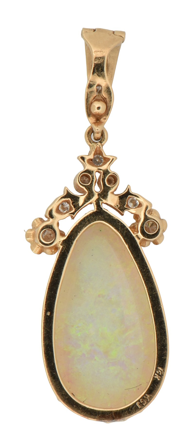 14K Yellow Gold Opal Pendant, GIA #2225905874