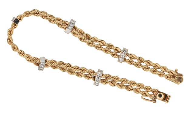 14K Yellow Gold Rope Bracelet 