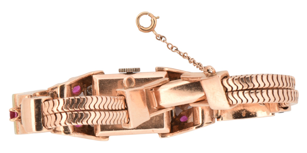 14K Rose Gold Ladies Hamilton Wrist Watch 