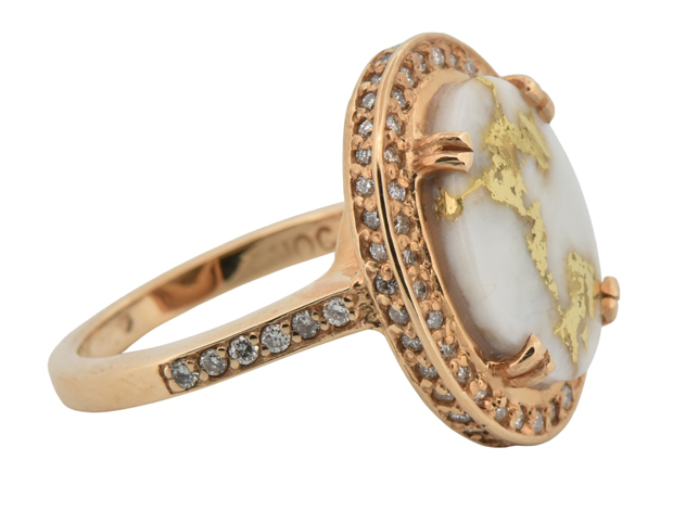 14K Yellow Gold Quartz Ring