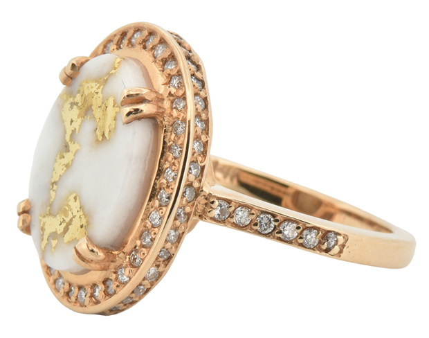 14K Yellow Gold Quartz Ring