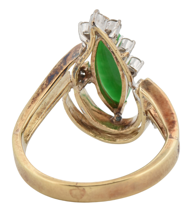 14K Yellow Gold Jade Ring