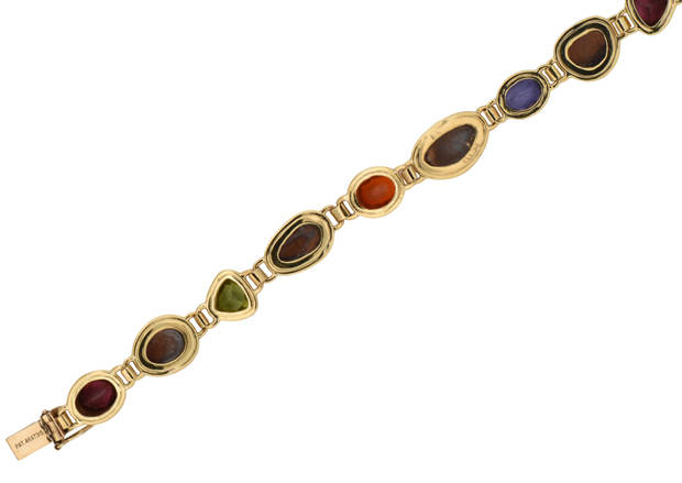 14K Yellow Gold Gemstone Bracelet