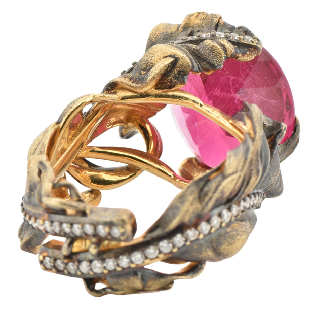 18K Yellow Gold Rubellite Ring