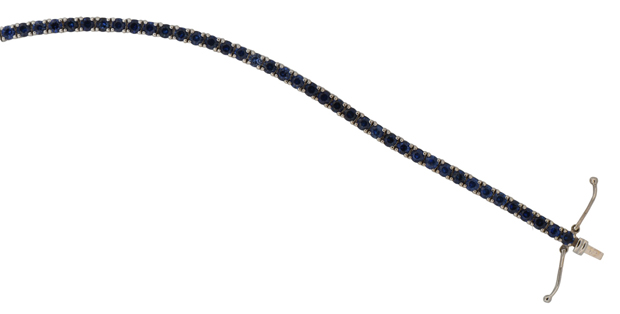 14K White Gold Sapphire Bracelet 