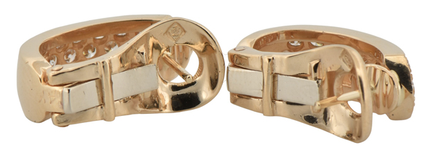 18K Yellow Gold Diamond Earrings