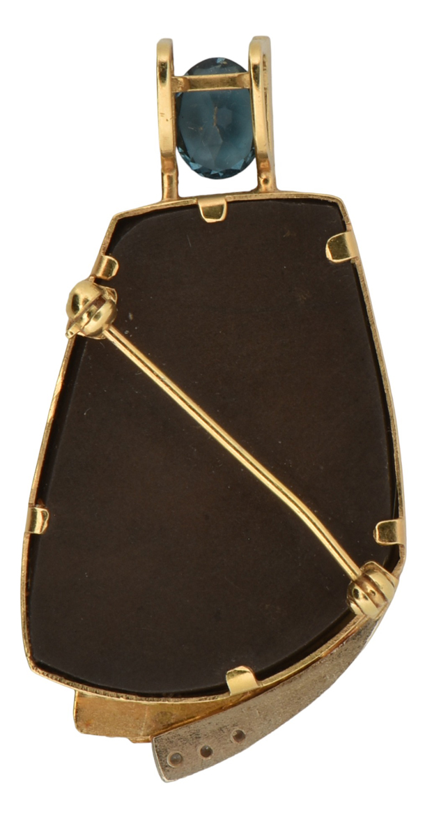 18K Yellow Gold Ammolite Pendant