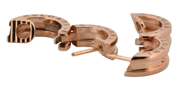 18K Rose Gold Bvlgari Hoop Earrings 