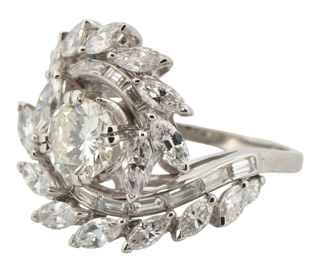 Platinum Diamond Ring with a 1.07 Carat Round Brilliant, GIA #2221859322